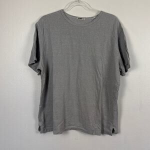 Buck Mason Linen Cotton Blend Textured Grey Crewneck Tee XL